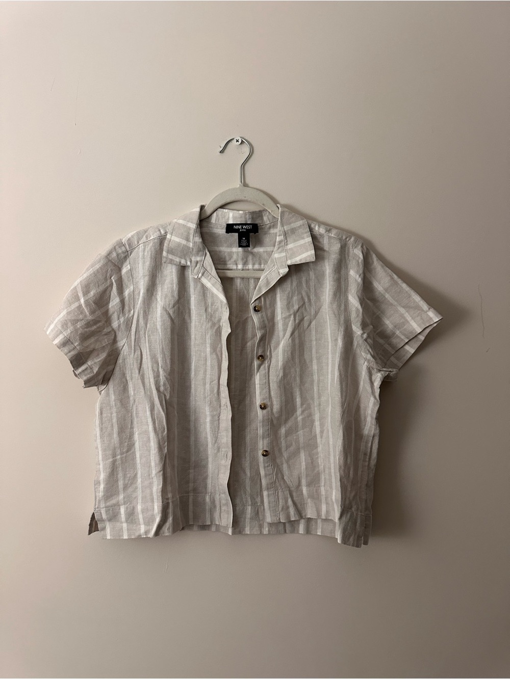 Nine West Jeans Striped Button-Up